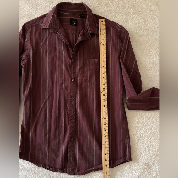 J Ferrar Burgundy Striped Button-Up Shirt - Picture 8 of 11